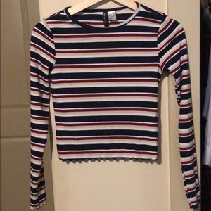 H&M’s Multi-Colored Stripe Crop Top Shirt!!